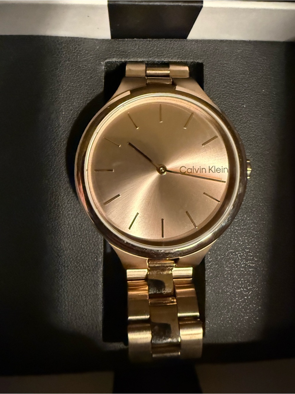 Calvin Klein Women's Carnation Gold-Tone Minimalist Bracelet Watch